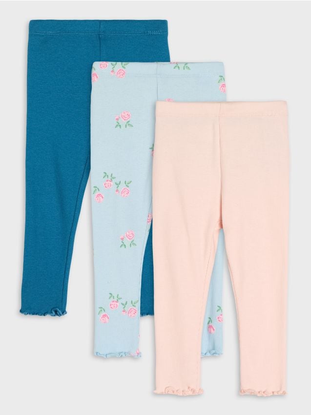 Sinsay - Colanți cu nervuri 3 pack - light blue