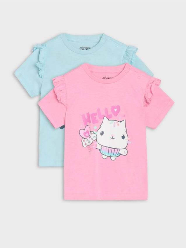 Sinsay - Súprava 2 tričiek Gabby's Dollhouse - svetlomodrá