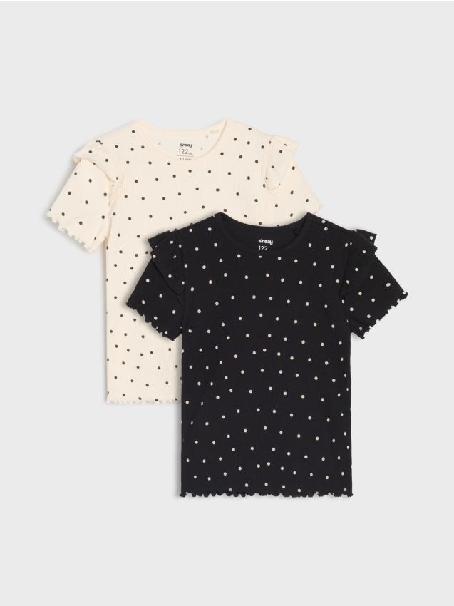 Elastsed ribbed T-särgid 2 pakki - SINSAY