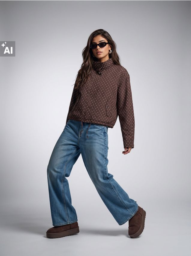 Sinsay - Jachetă bomber cu guler înalt - multicolor