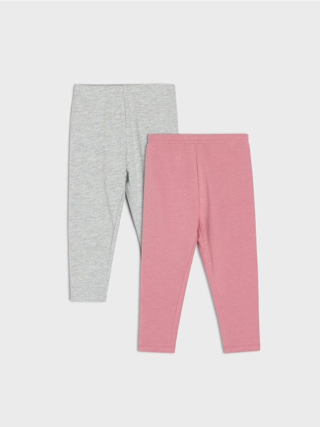 Sinsay - Set 2 colanți din bumbac - roz-pudră