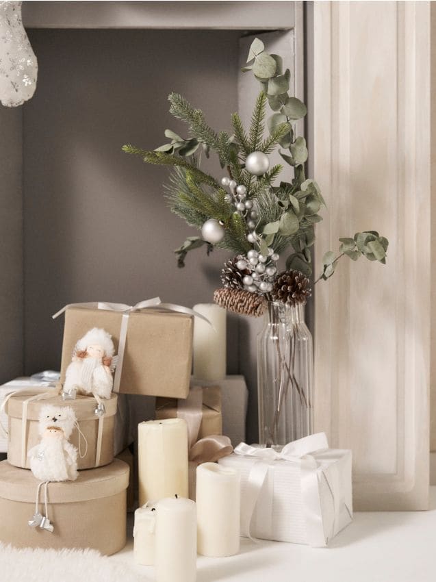 Sinsay - Ozdobná umelá rastlina - strieborná