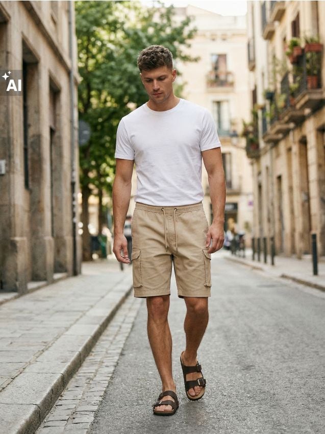 Sinsay - Pantaloni scurți cargo - bej