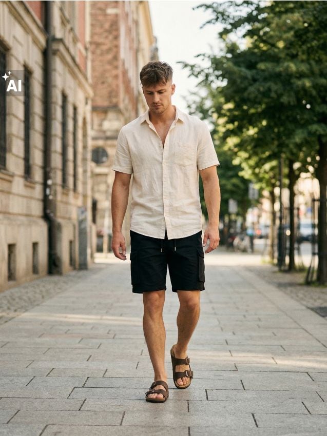 Sinsay - Pantaloni scurți cargo - negru