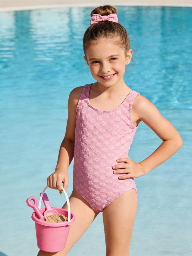 Sinsay - Costum de baie cu imprimeu floral - roz