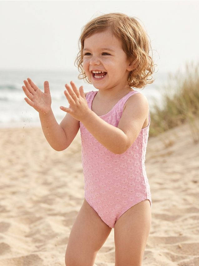 Sinsay - Costum de baie cu imprimeu floral - roz