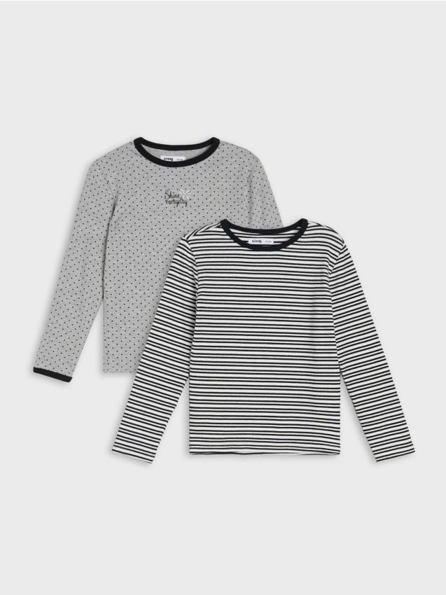 Sinsay - Tricouri cu textură reiată și amestec de viscoză 2 pack - multicolor