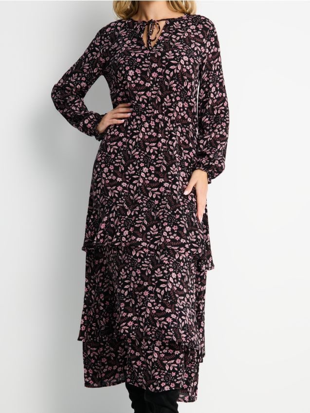 Midi εμπριμέ φόρεμα