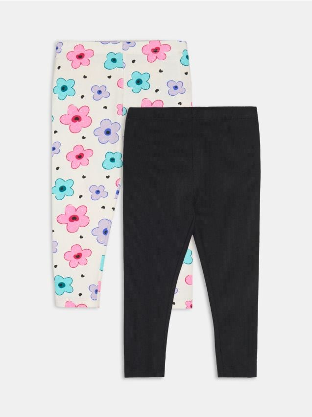 Sinsay - Set 2 colanți din bumbac - crem