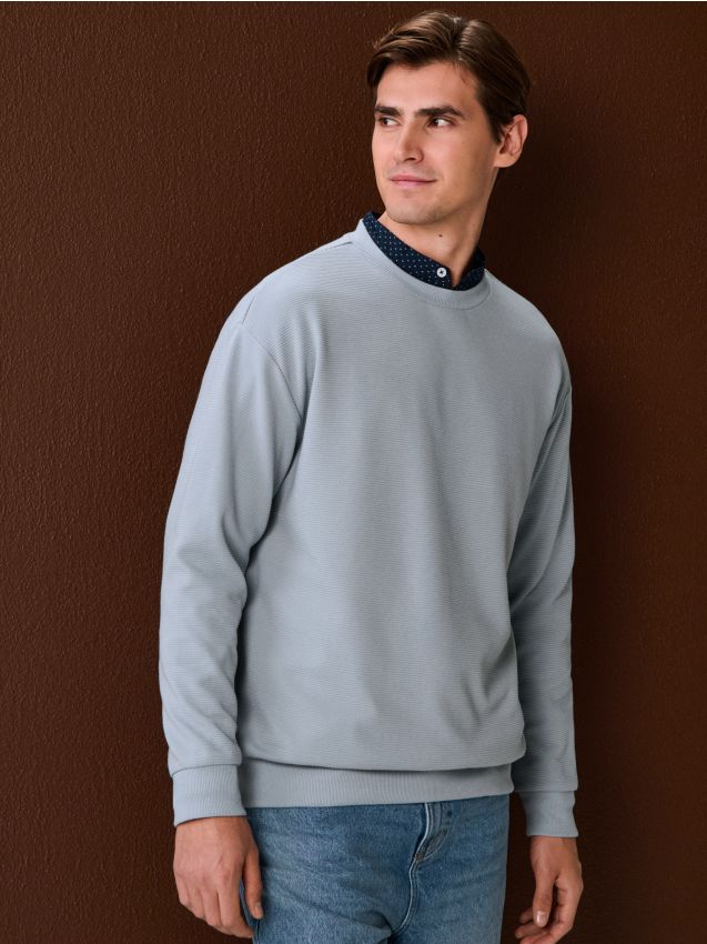 Sinsay - Hanorac cu guler rotund - light blue