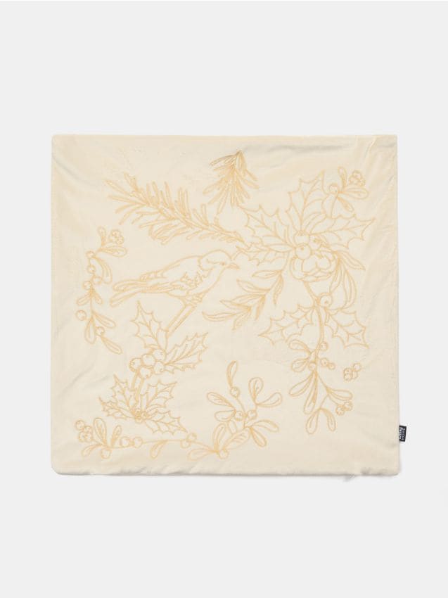 Sinsay - Obliečka na vankúš s dekoratívnym vyšívaním - krémová