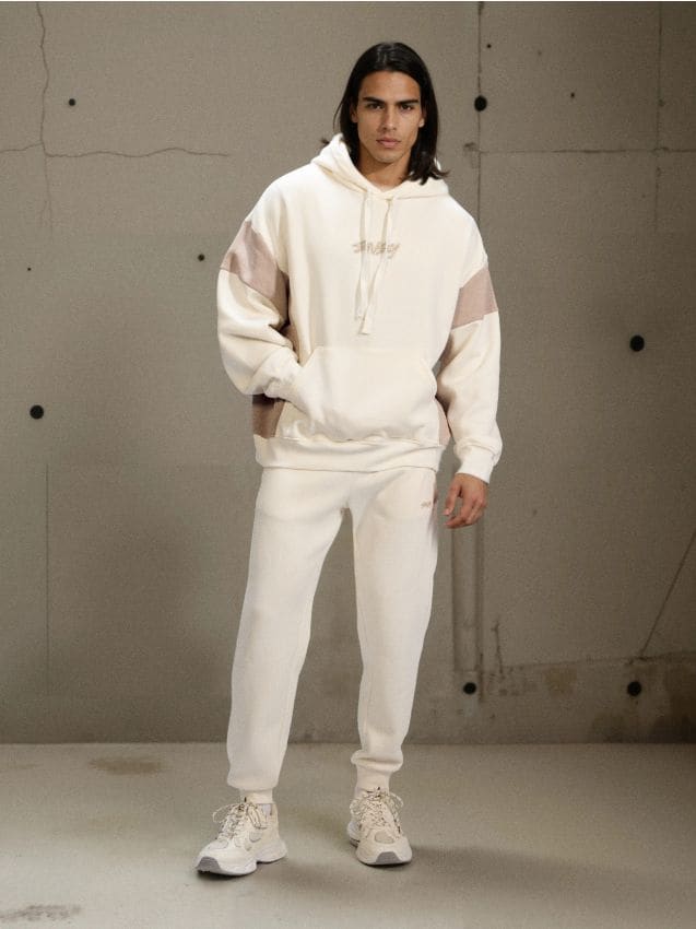 Sinsay - Bluza hoodie z napisem - kremowy