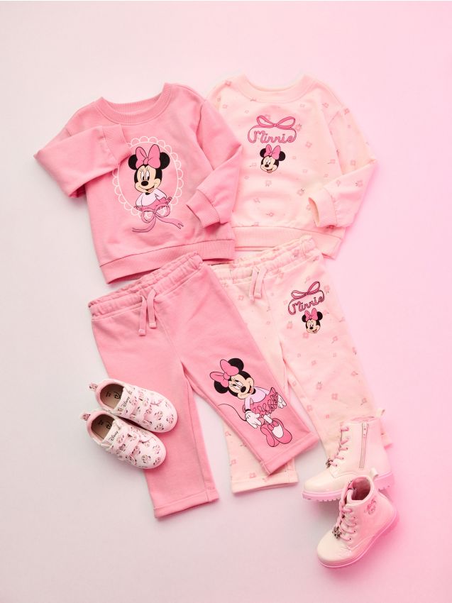 Sinsay - Hanorace crewneck din bumbac cu imprimeu 2 pack Minnie Mouse - crem