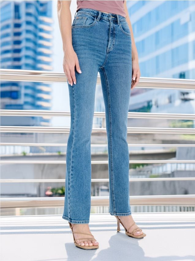 Sinsay - Blugi evazați - albastru