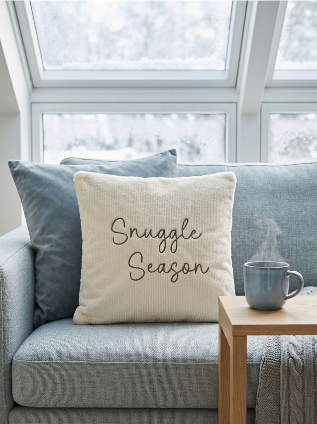 Sinsay - Husă de pernă cu motiv de Crăciun - crem