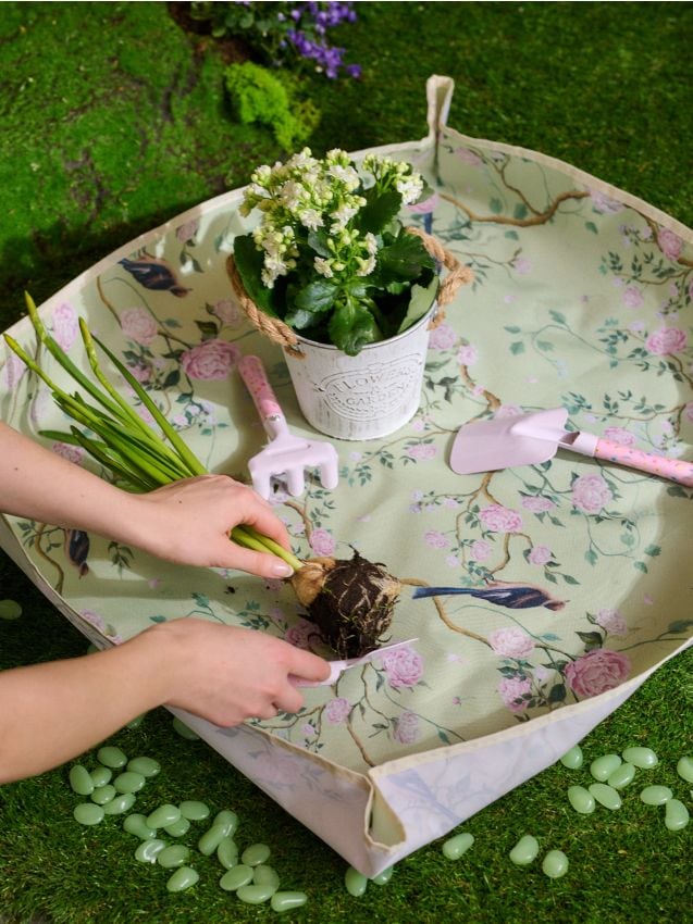 Sinsay - Covoraș de grădină cu motiv floral - verde-pal