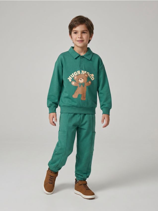 Sinsay - Pantaloni de trening jogger oversize - albastru-verzui