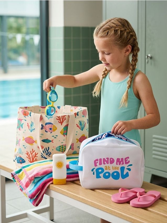 Sinsay - Organizer pentru valiză cu inscripția „Find me at the pool“ - multicolor
