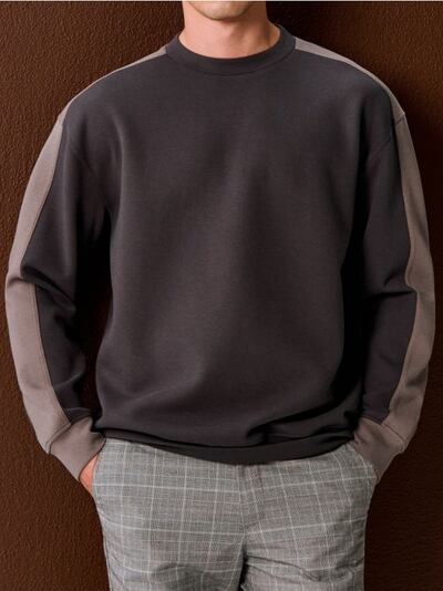 Світшот з круглим вирізом і лампасами