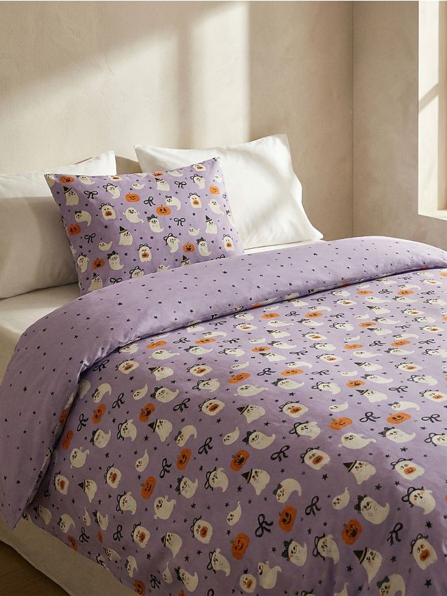 Sinsay - Set de lenjerie de pat cu motiv de Halloween - violet
