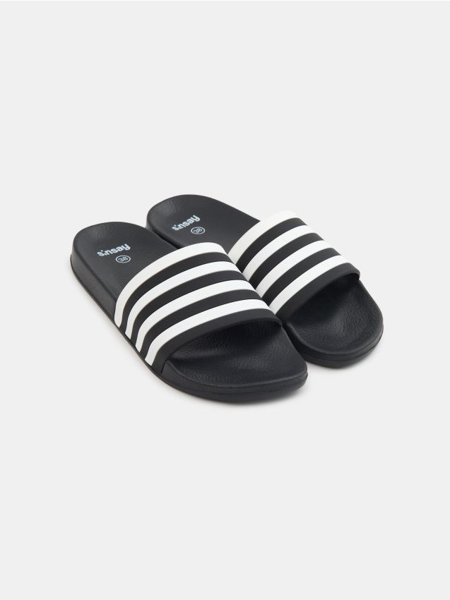 Sinsay - Șlapi în dungi - negru