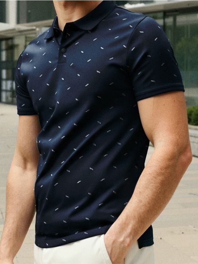 Koszulka polo z nadrukiem all over - SINSAY
