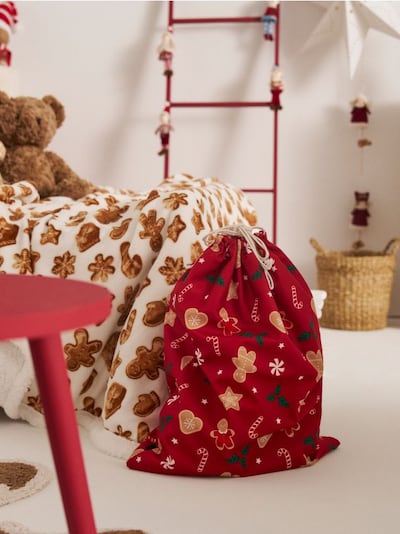 Worek na prezenty z motywem światecznym