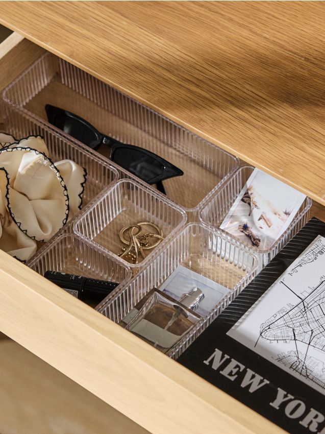 Sinsay - Set de organizatoare cu striații 6 pack - clear