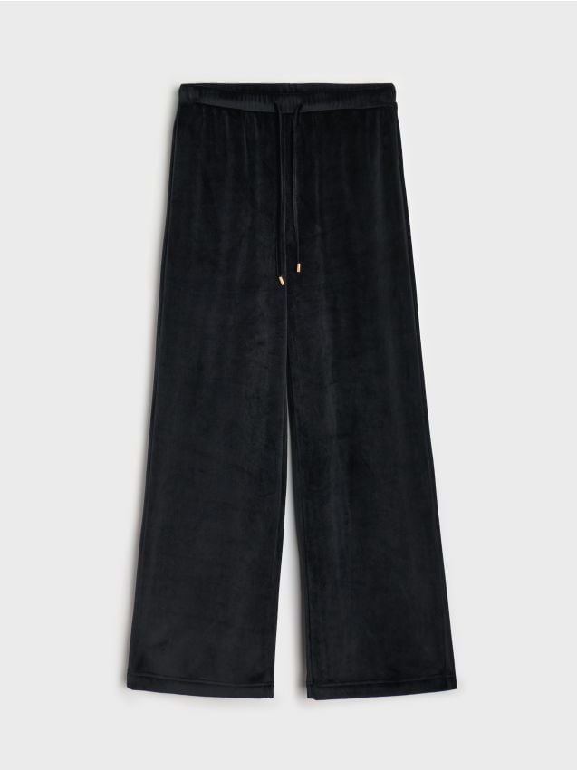 Sinsay - Pantaloni wide leg - negru