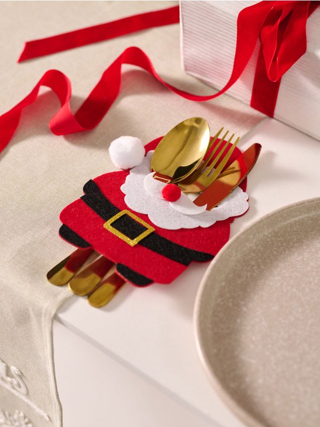 Sinsay - Vianočné puzdrá na príbory s motívom Santa Clausa 4 pack - viacfarebná
