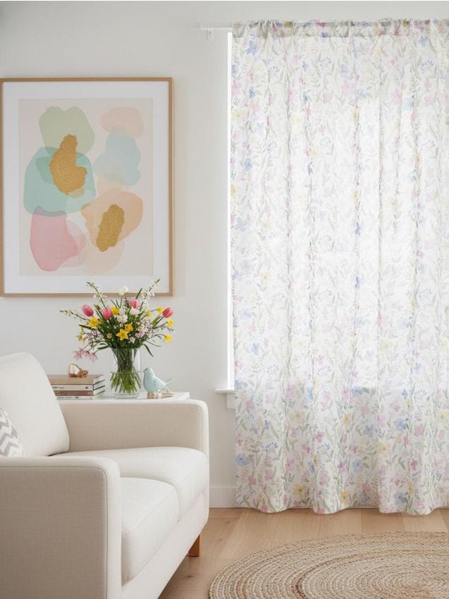 Sinsay - Draperie cu model floral pe inele - multicolor