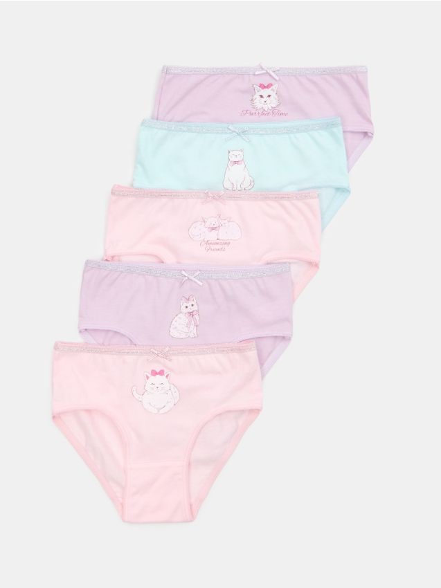 Sinsay - Majtki z dodatkiem metalizowanej nici 5 pack - wielobarwny