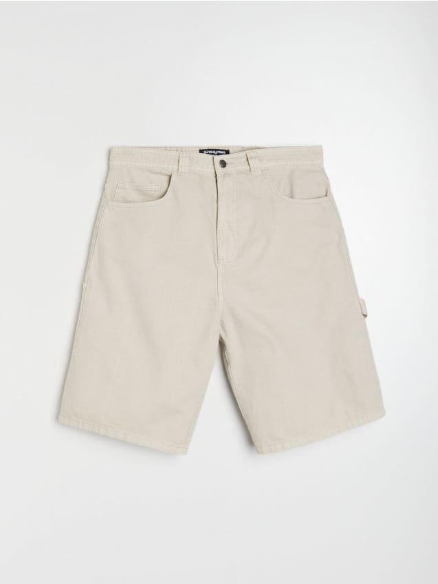 Sinsay - Pantaloni scurți baggy din bumbac - nude