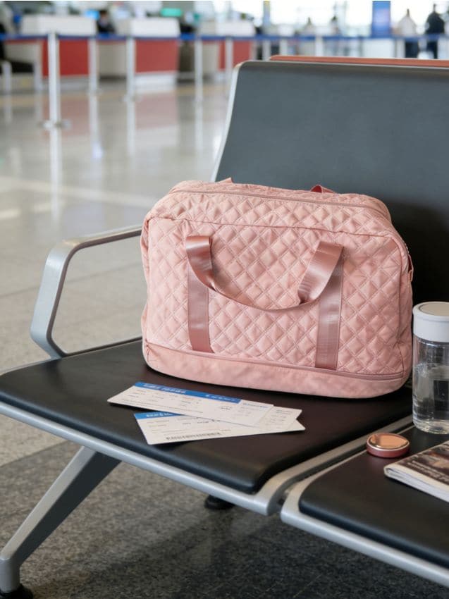 Sinsay - Geantă de voiaj matlasată cu mânere - roz-pastel