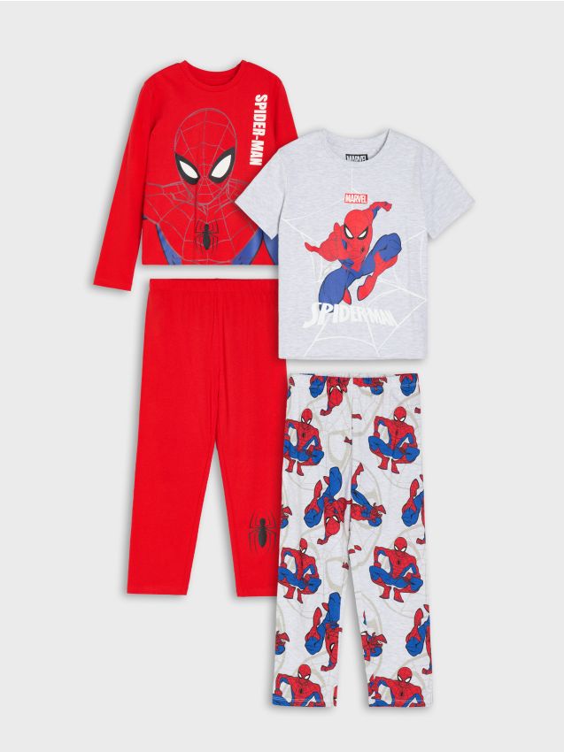 Sinsay - Set de pijamale din bumbac din două piese 2 buc Spider-Man - roșu