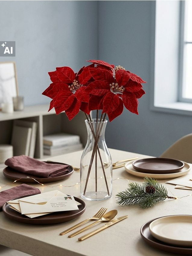 Sinsay - Crenguțe decorative de Crăciun - poinsettia 3 pack - multicolor