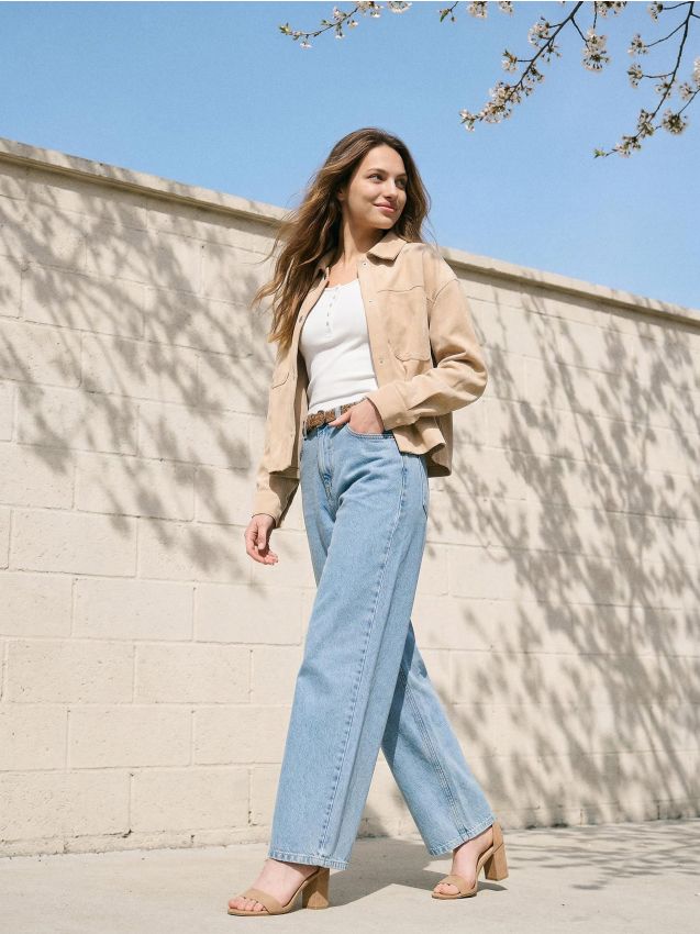 Sinsay - Tricou cu dungi și nasturi - alb