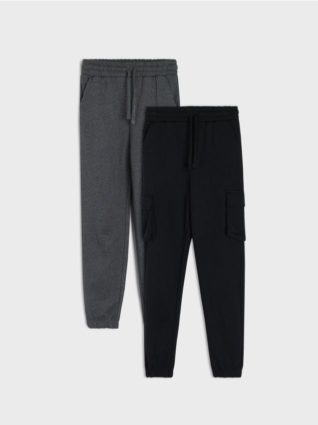 Sinsay - Pantaloni cargo 2 pack - negru