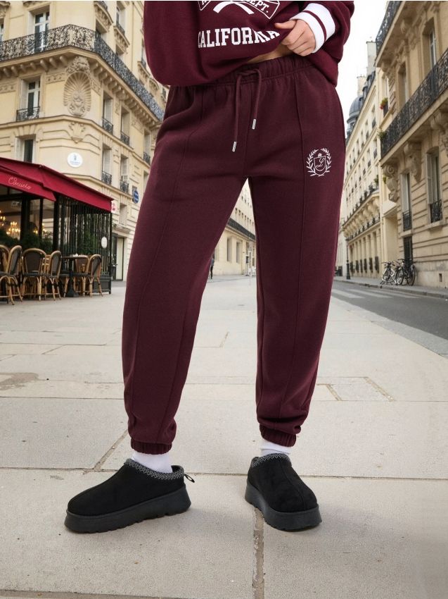 Sinsay - Joggery - burgundská červená