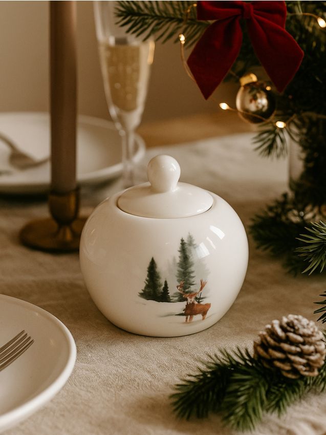 Sinsay - Vianočná nádoba na potraviny s vekom - biela