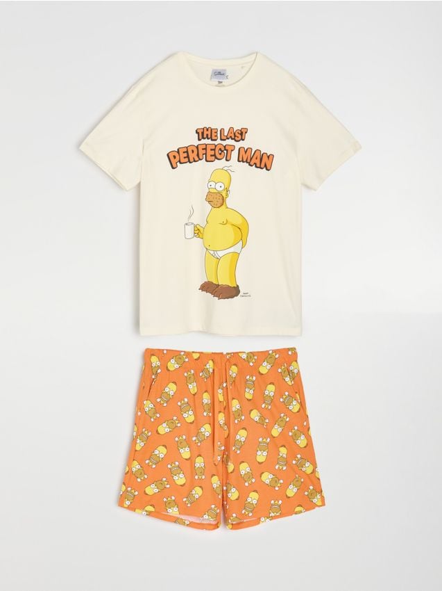 Sinsay - Bawełniana piżama dwuczęściowa The Simpson - wielobarwny