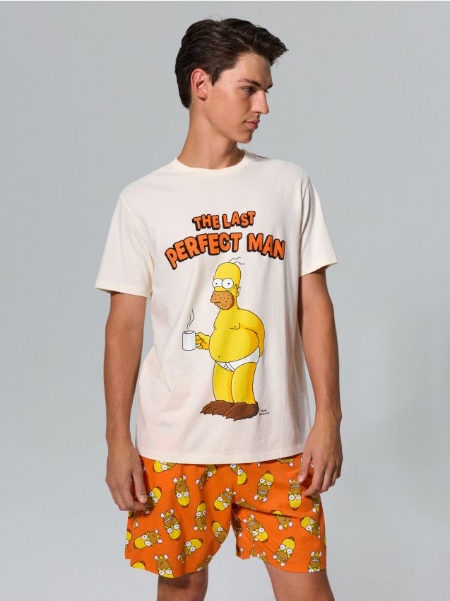 Sinsay - Bawełniana piżama dwuczęściowa The Simpson - wielobarwny