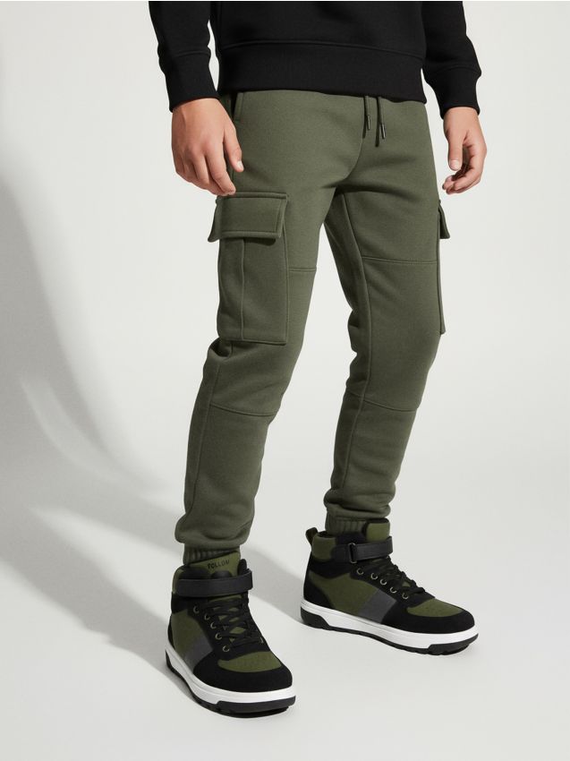 Sinsay - Cargo tepláky - zelená