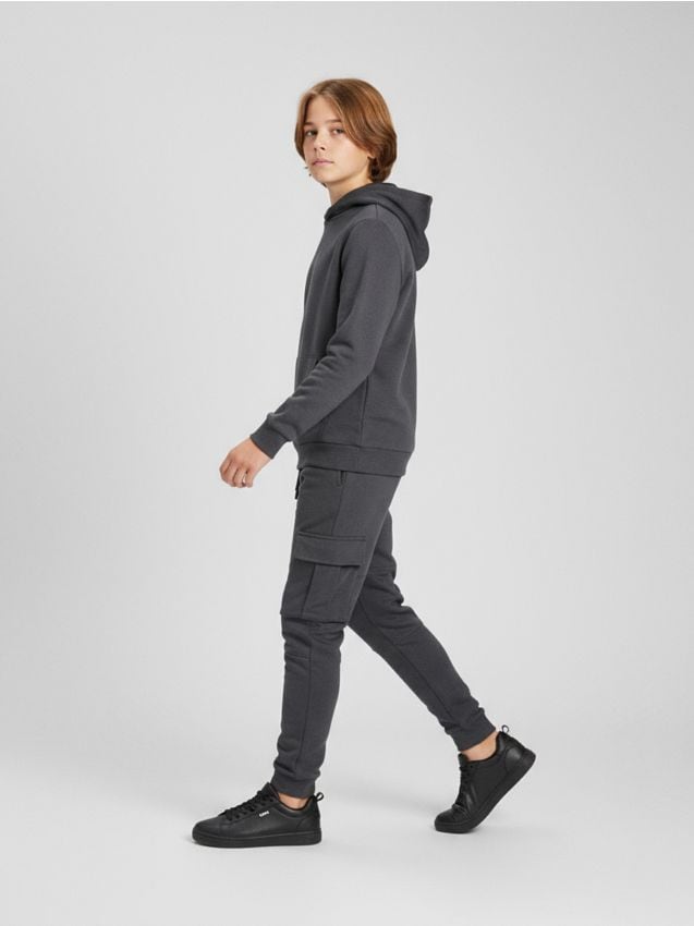 Sinsay - Cargo tepláky - tmavosivá