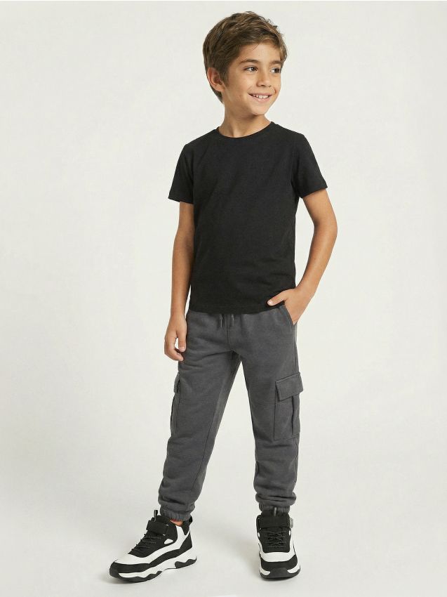 Sinsay - Cargo tepláky - tmavosivá