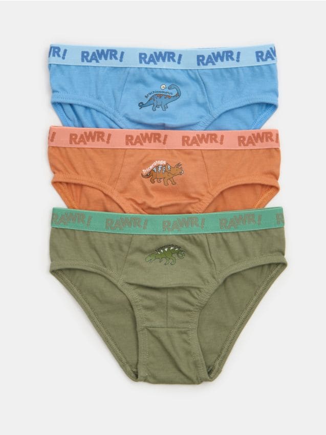 Sinsay - Majtki slipki z motywem dinozaurów 3 pack - wielobarwny