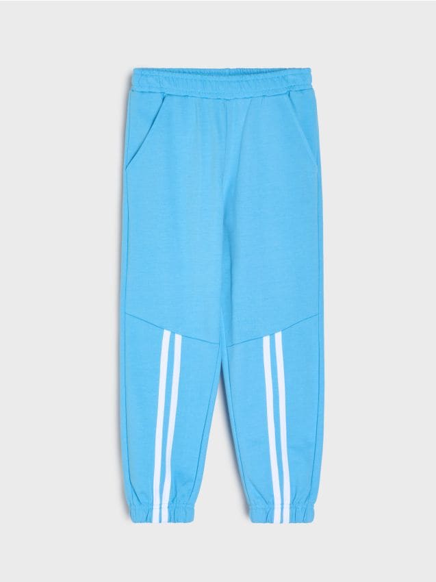 Sinsay - Spodnie dresowe z lampasami - niebieski