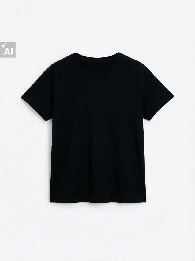 Sinsay - Tricou din bumbac basic - negru