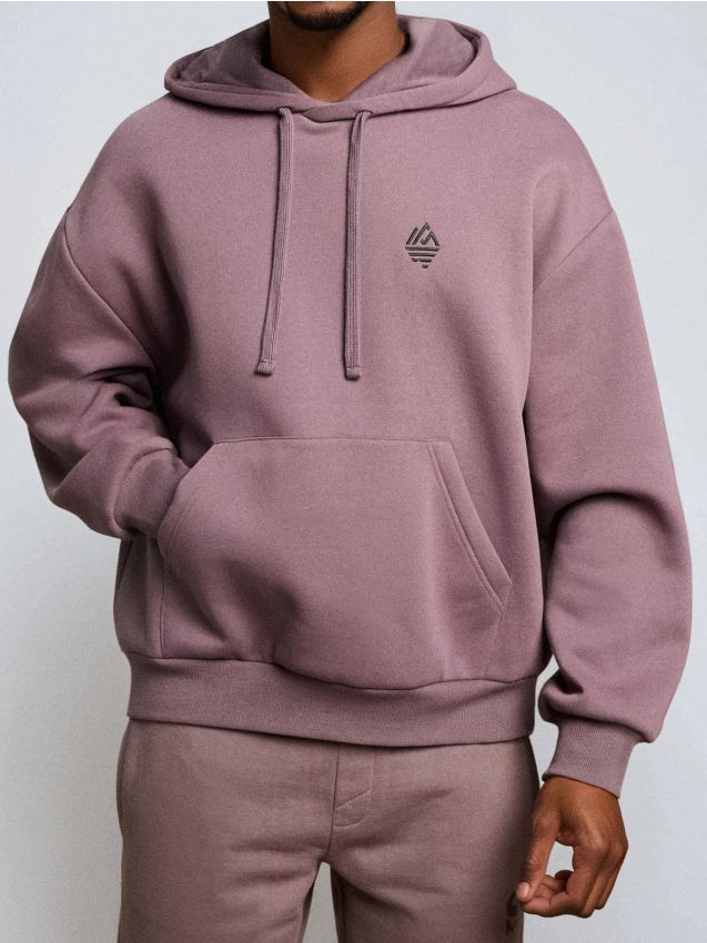 Sinsay - Hanorac Comfort Fit cu broderie - mov