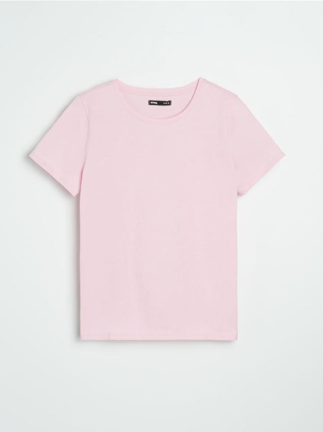 Sinsay - Basic bavlnené tričko - pastelová ružová